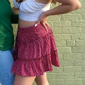 RED FLORAL SKIRT FOR SALE